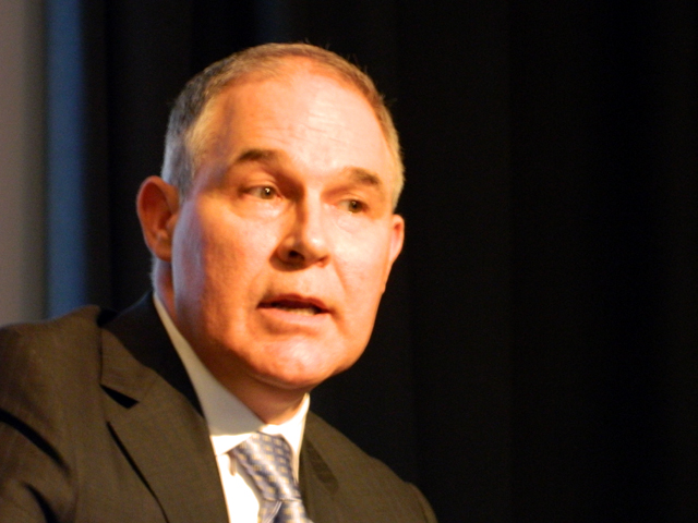 EPA Administrator Scott Pruitt takes questions during an Earth Day Texas forum Friday evening. Pruitt defended his strategy for working on air and water quality issues while criticizing the way the Obama administration handled the environment. (DTN photo by Chris Clayton) 